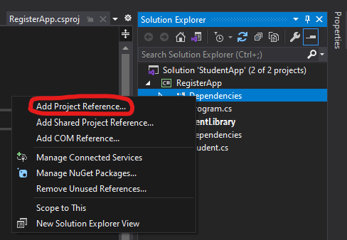 Adding a Project Reference