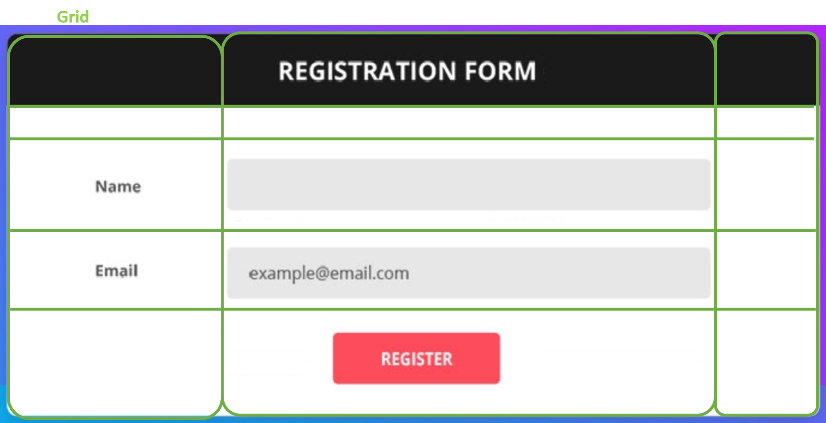 Registration Form with Grid